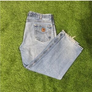 Early 2000s Carhartt Light Wash Jeans 40x30 – Distressed/Frayed Hem